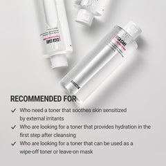 Packaging box for Rovectin CICA Care Toner with clean design and cruelty-free claim