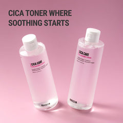 Pouring Rovectin CICA Care Toner onto a cotton pad for easy application