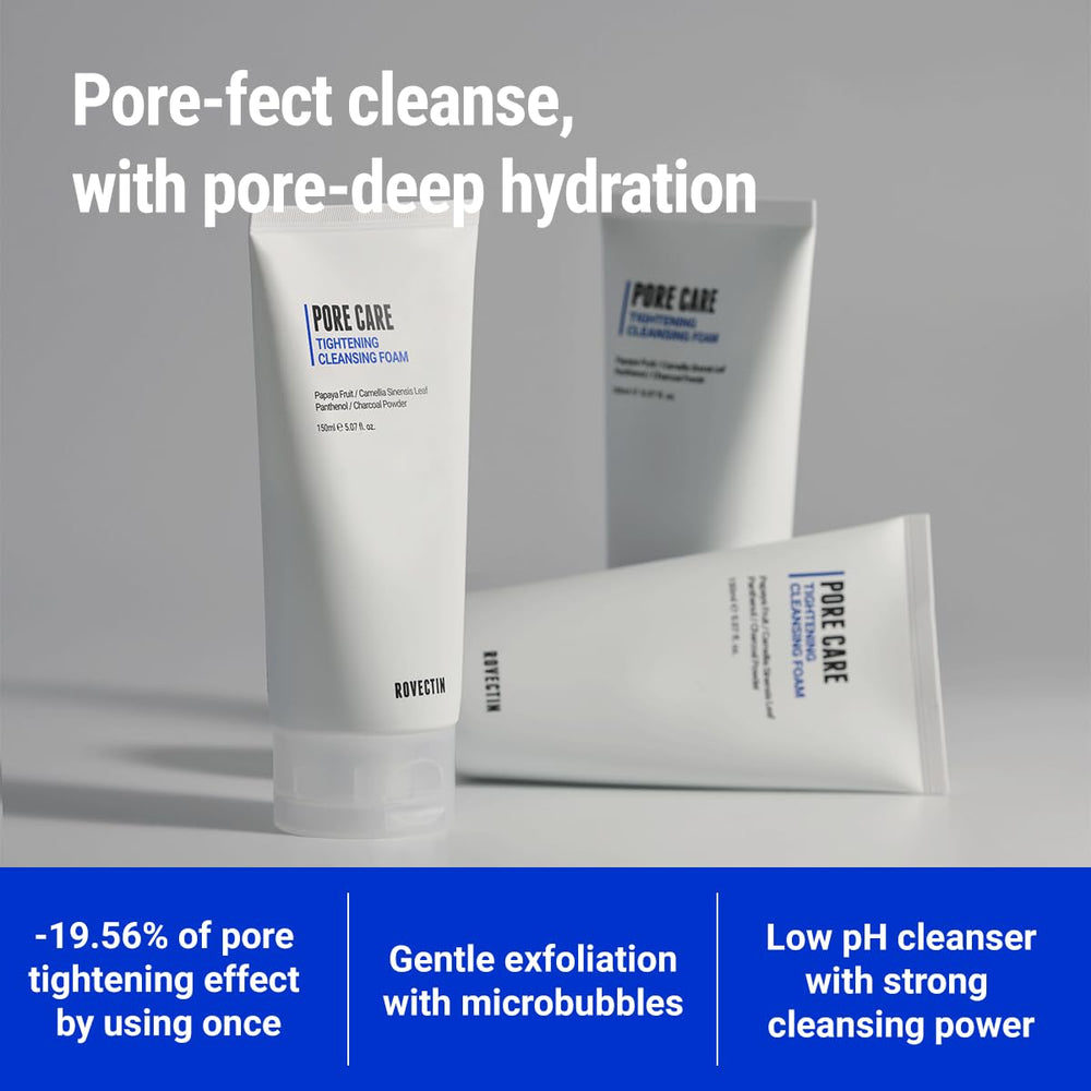 ROVECTIN cleanser foam lather demonstrating rich texture for daily cleansing