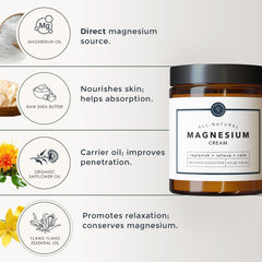 Rowe Casa Organics cream jar close-up highlighting essential oils and calming aroma.