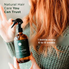 Rowe Casa Organics Restorative Hair Spritz cedarwood and lavender closeup