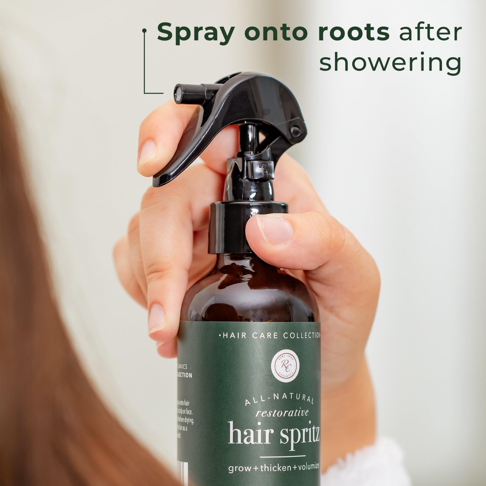 Rowe Casa Organics Restorative Hair Spritz label closeup