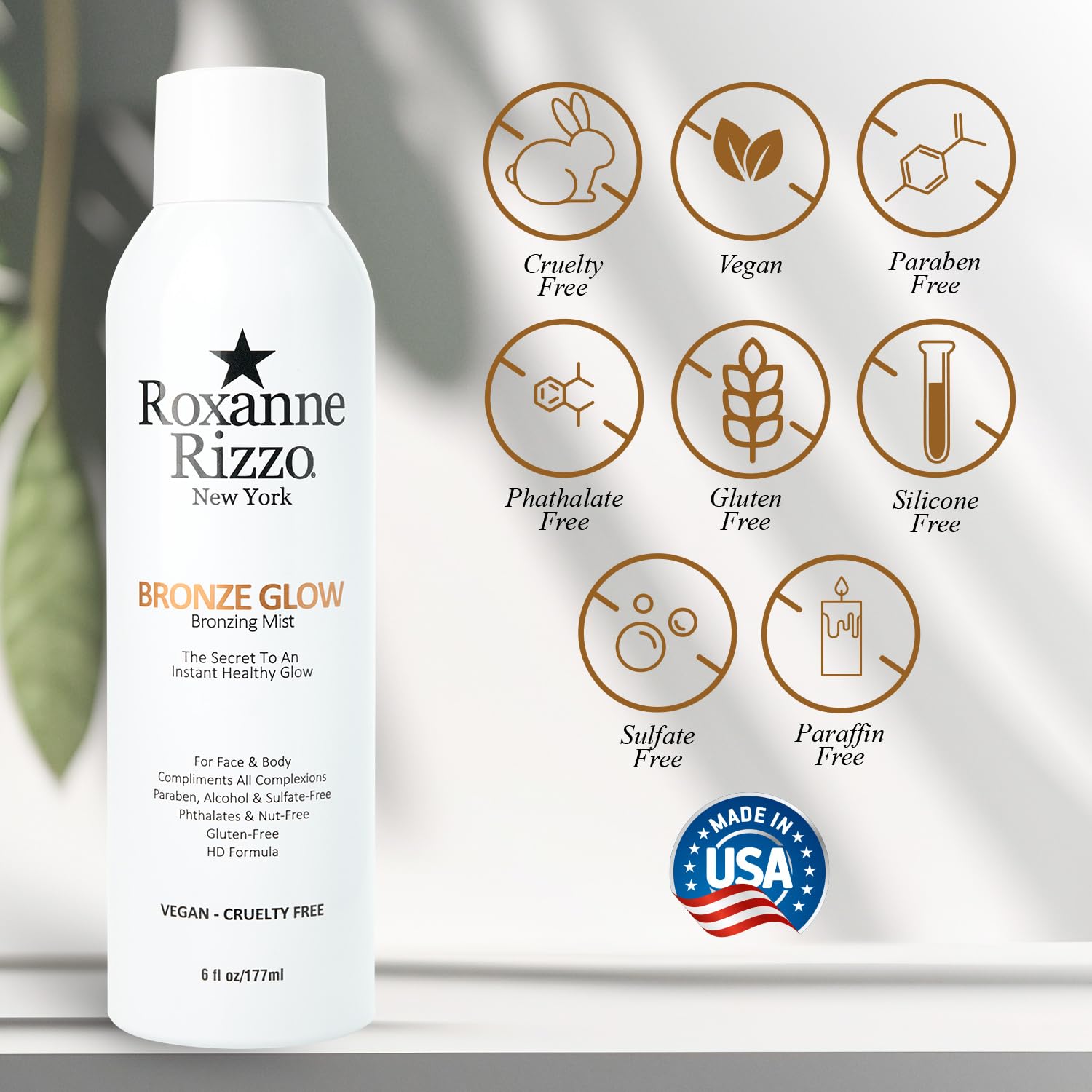 Roxanne Rizzo Bronze Glow 100ml travel bottle for on-the-go radiance.