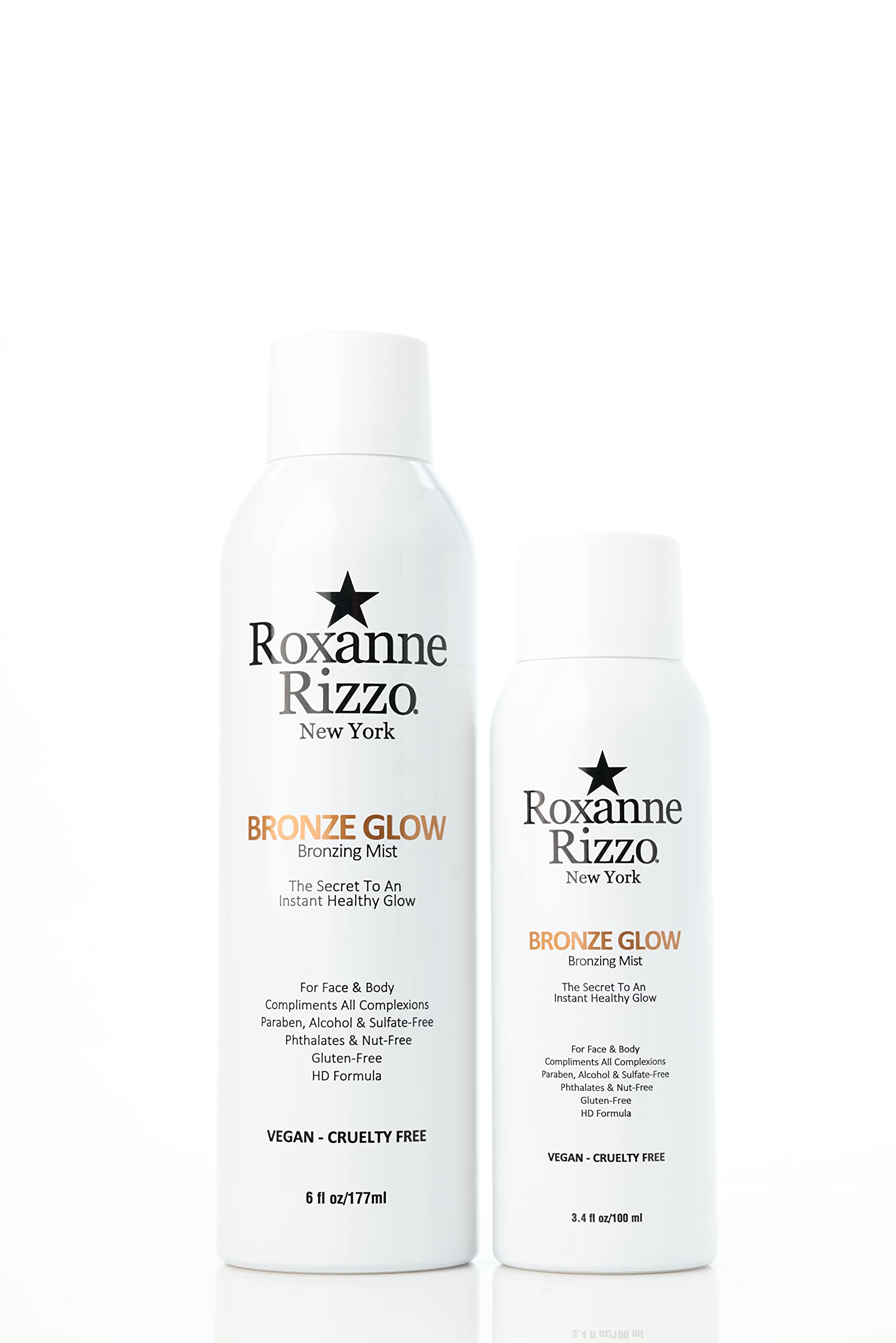 Roxanne Rizzo Bronze Glow 177ml bottle for a buildable sun-kissed finish.