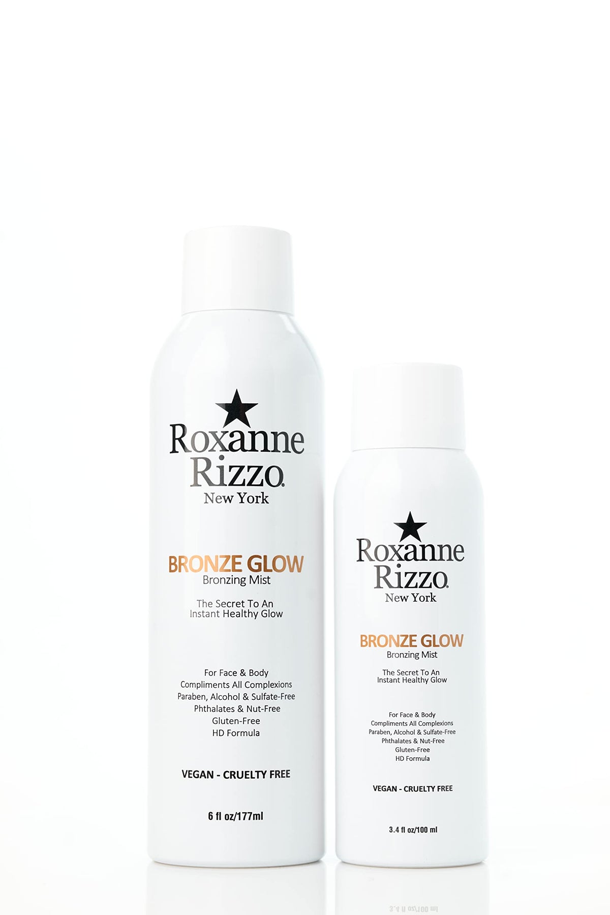 Roxanne Rizzo Bronze Glow 177ml bottle for a buildable sun-kissed finish.