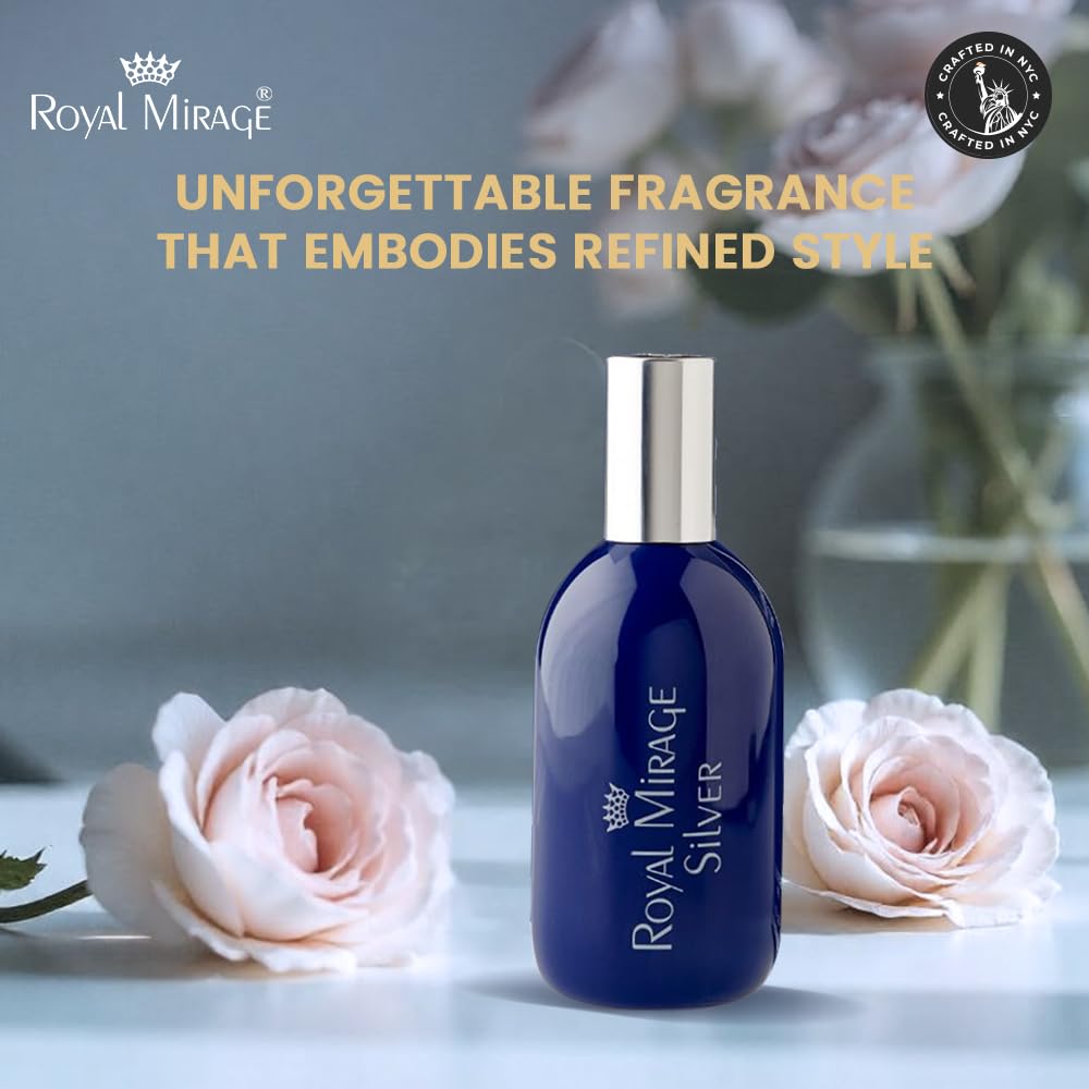 Royal Mirage Silver notes top middle base reveal citrus, jasmine, and sandalwood layers