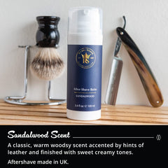 Royal Shave Aftershave Lotion cooling effect closeup, providing temporary comfort after shaving.