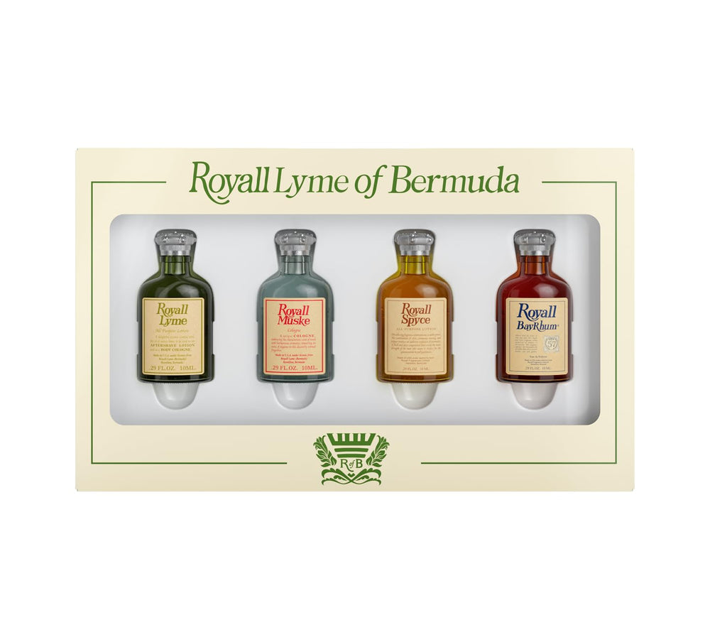 Royall Lyme Heritage Mini Set front box, timeless fragrances for the modern gentleman