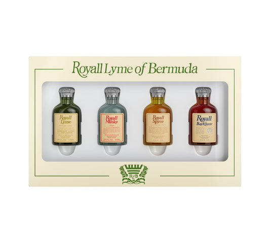 Royall Lyme Heritage Mini Set front box, timeless fragrances for the modern gentleman