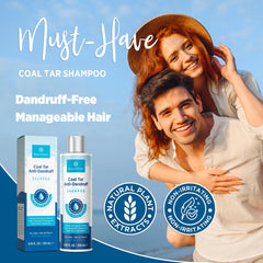 RoyceDerm Coal Tar Dandruff Shampoo gentle enough for sensitive scalps.