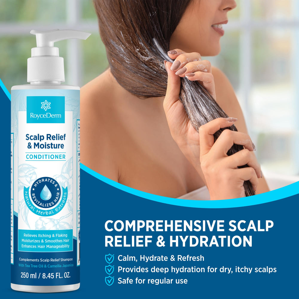 Roycederm Scalp Relief & Moisture Conditioner cream texture swirl showing rich, easy to apply formula