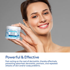 Roycederm scalp cream application close-up for calming relief