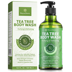 Roycederm Tea Tree Body Wash bottle ready for a refreshing antibacterial cleanse.