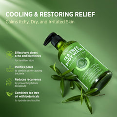 Roycederm tea tree oil bottle closeup highlighting natural ingredients