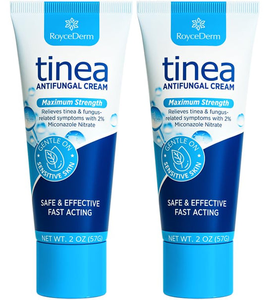 Roycederm tinea versicolor cream tube front view for skin care.