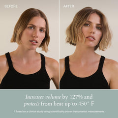 RŌZ Air Thickening Spray applied at the roots for instant lift and body.