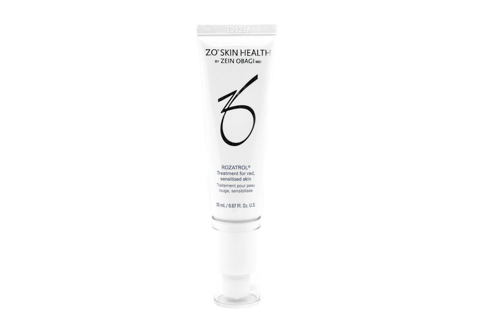 Rozatrol bottle pour close-up shows controlled dosing for gentle exfoliation.
