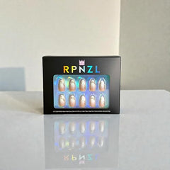 RPNZL Athena medium almond nails with UV finish for glossy salon-like shine