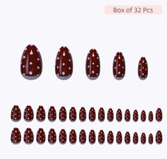 RPNZL Red polka dot Berry nails in kit come with glue and tabs