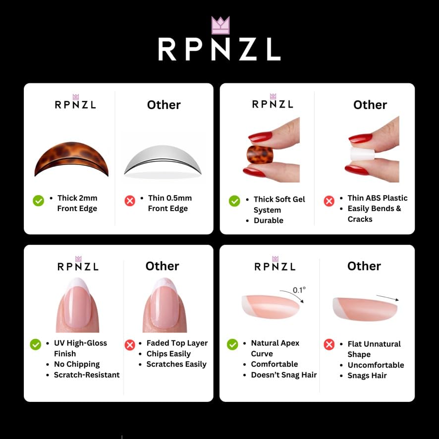 Floral design on RPNZL Blossom nails adds subtle sophistication for events.