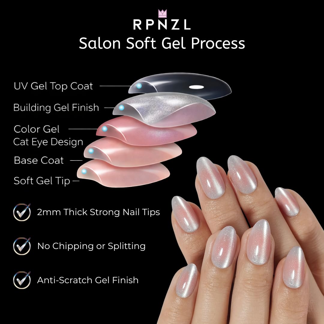 RPNZL Halo 32-nail kit with 16 sizes plus glue and tabs for a precise fit.