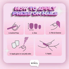 RPNZL press-on nails ready for easy removal and storage in case.