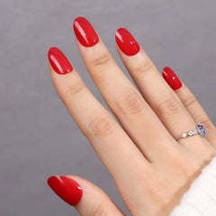 RPNZL Scarlett opaque red short squoval nails kit for salon-quality at home
