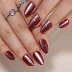 RPNZL Sorbet Almond Cat Eye UV finish nails for at-home salon-grade manicure with long-lasting wear.
