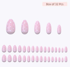 RPNZL Sugar Pink Polka Dot UV finish nails come with tools for application.