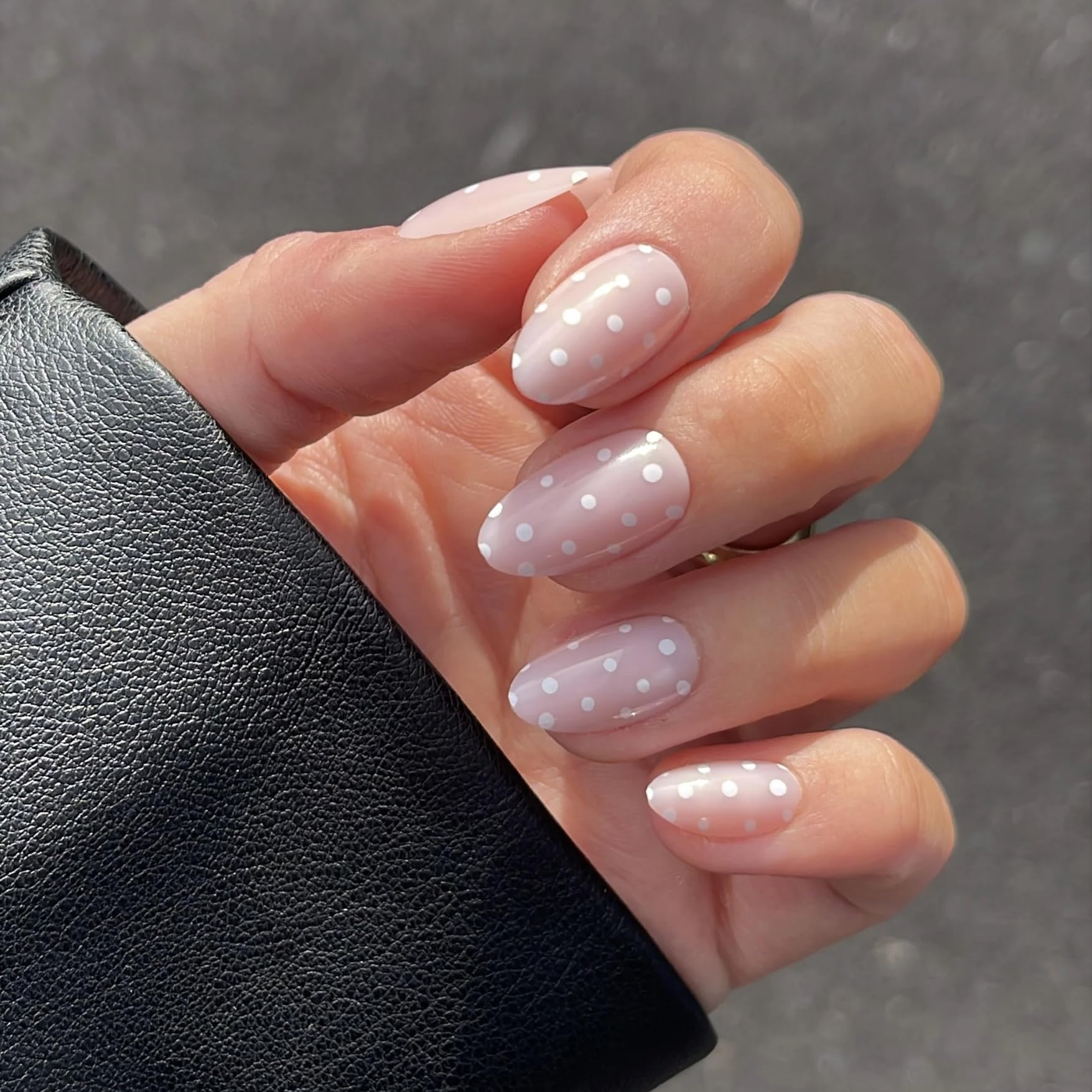 RPNZL Sugar Pink Polka Dot UV nails fit 16 sizes for a custom look.