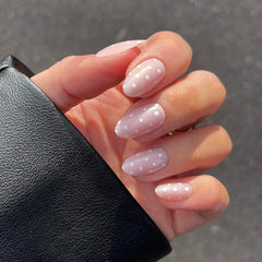 RPNZL Sugar Pink Polka Dot UV nails fit 16 sizes for a custom look.