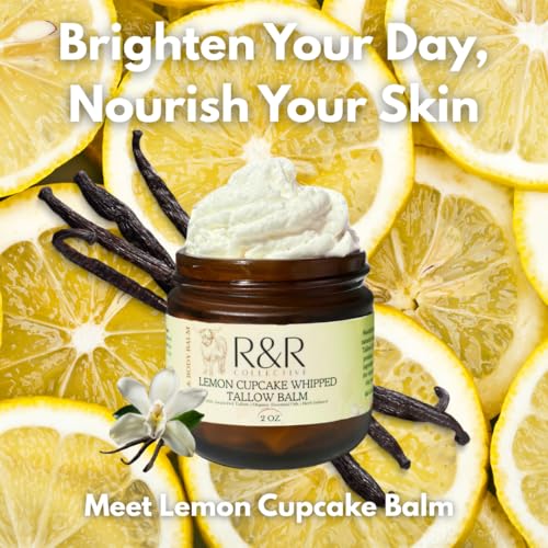 R&R Collective whipped tallow balm close-up highlights light texture for sensitive skin.