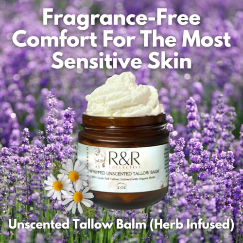 R&R Collective whipped tallow balm close-up highlighting fluffy, hydrating texture