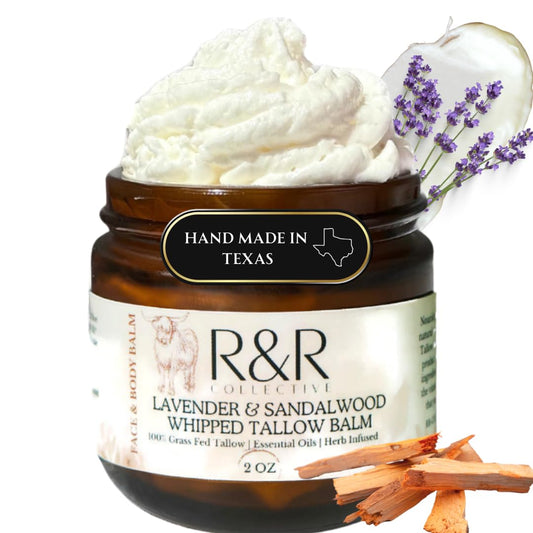 R&R Collective Wildflower Tallow Balm jar close-up showing rich hydration.