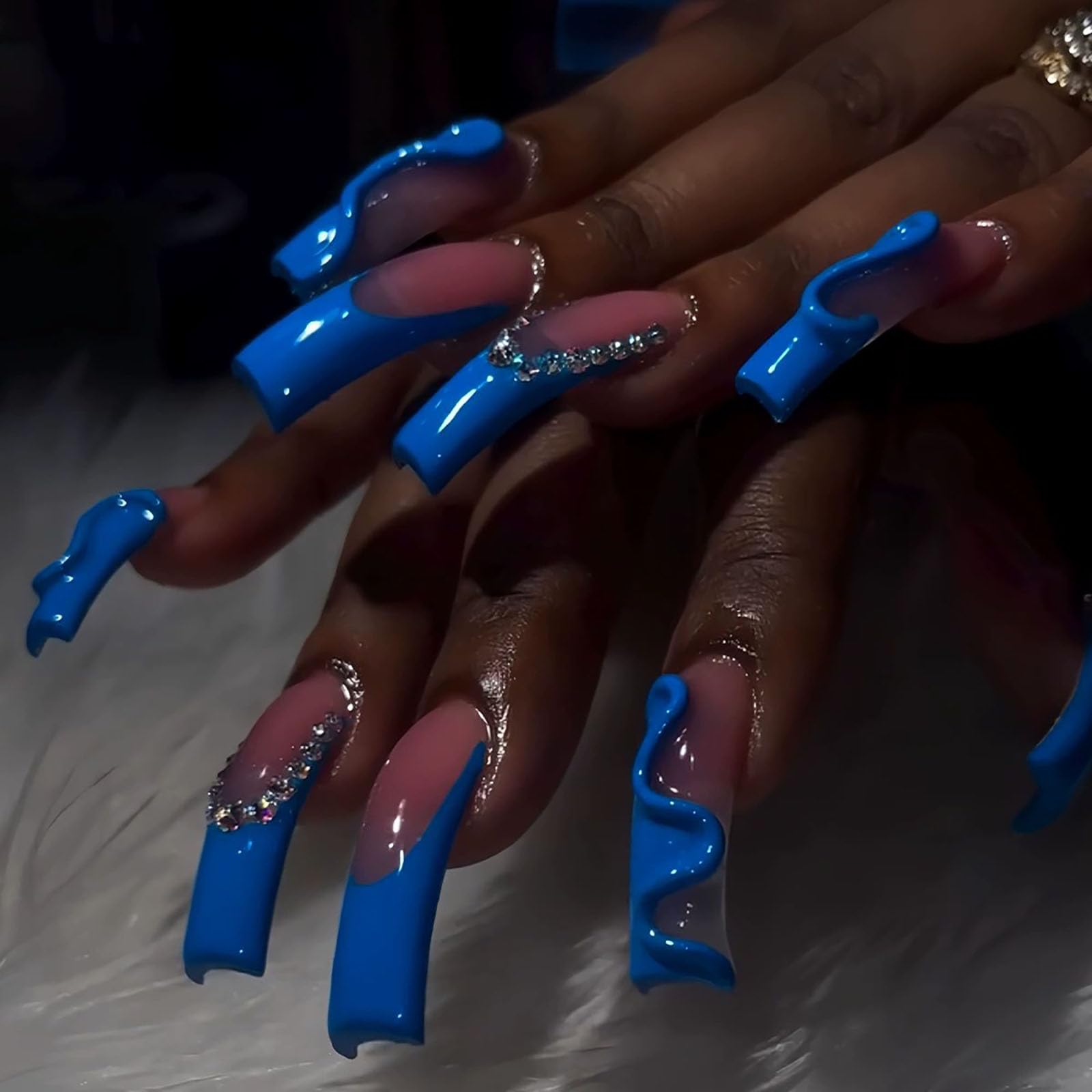 RTKHFZE front packaging showing blue French tips and full 20pcs set for easy selection