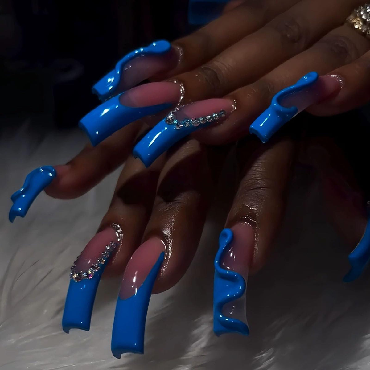 RTKHFZE front packaging showing blue French tips and full 20pcs set for easy selection