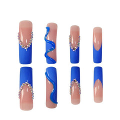 RTKHFZE worn on model hand at event showing polished blue French finish advantage