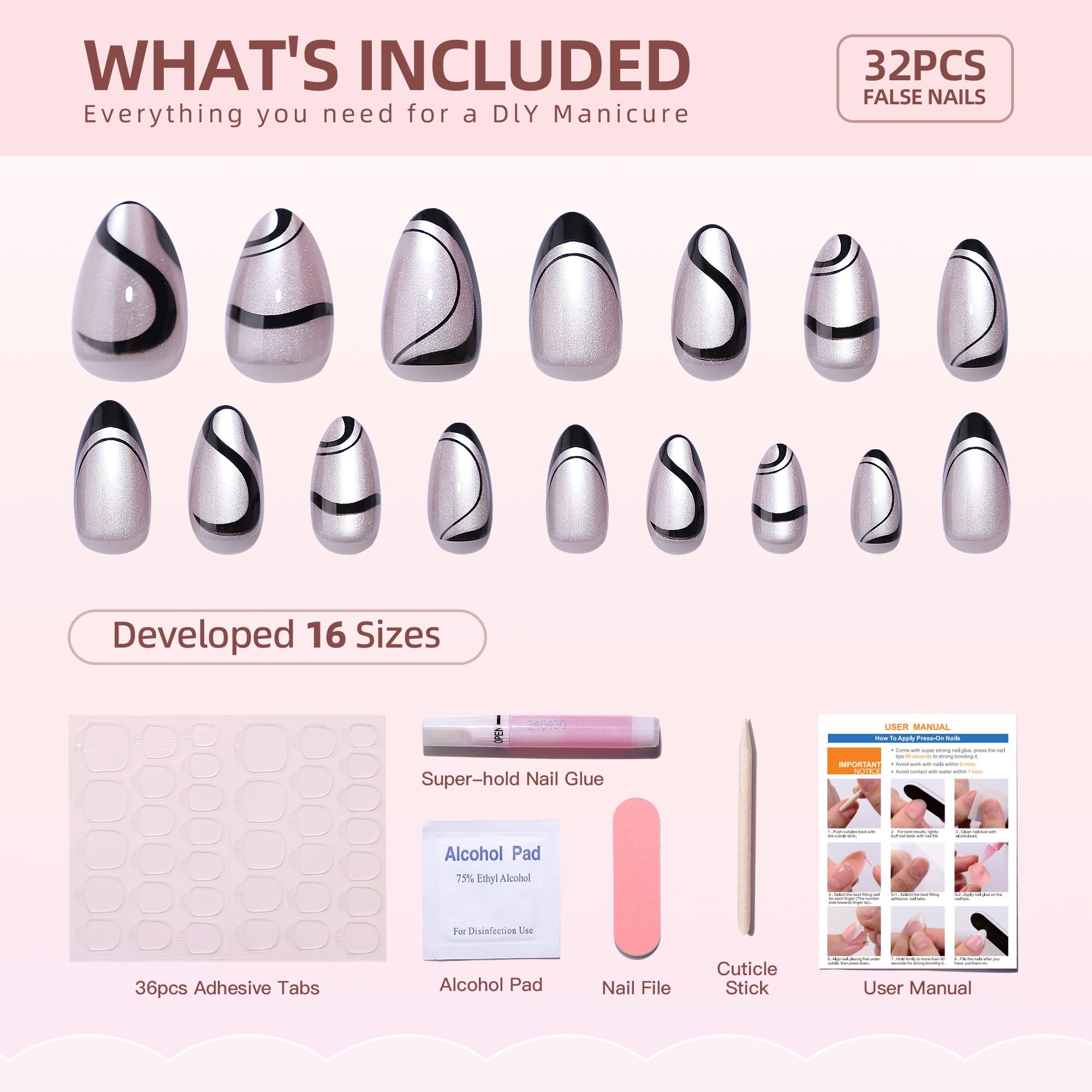 RTKHFZE nail glue and tabs set for flexible wear