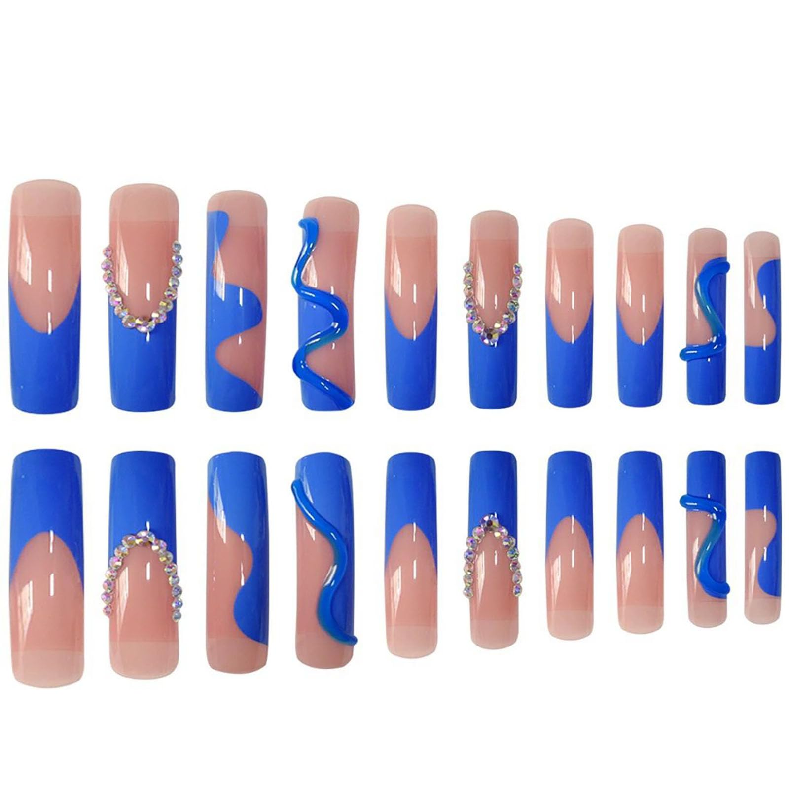 RTKHFZE side profile displaying curved extra-long acrylic shape for dramatic length