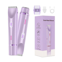 RtLvio Bikini Shaver dual head front view for quick grooming