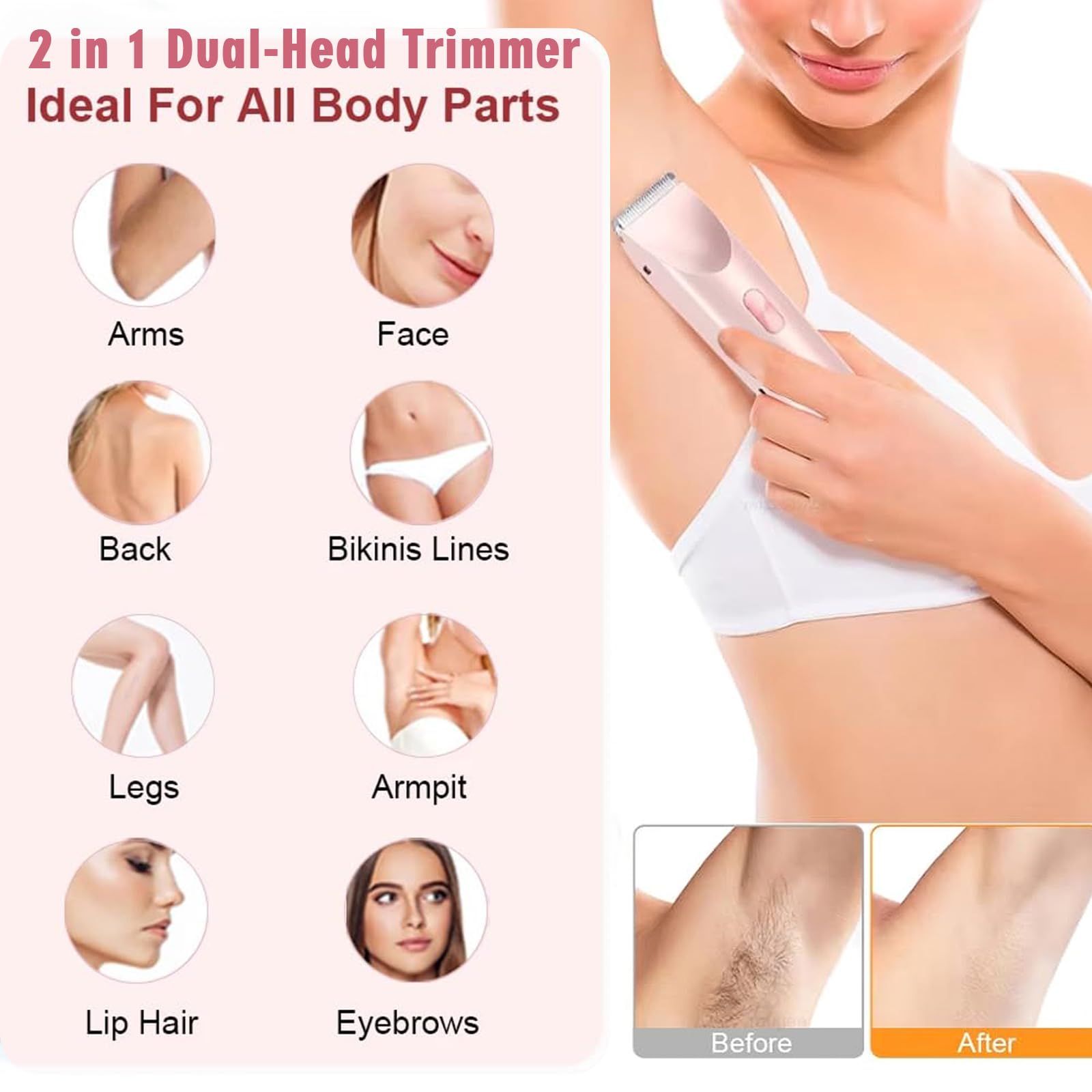 RtLvio used on bikini area and underarms for precise trimming