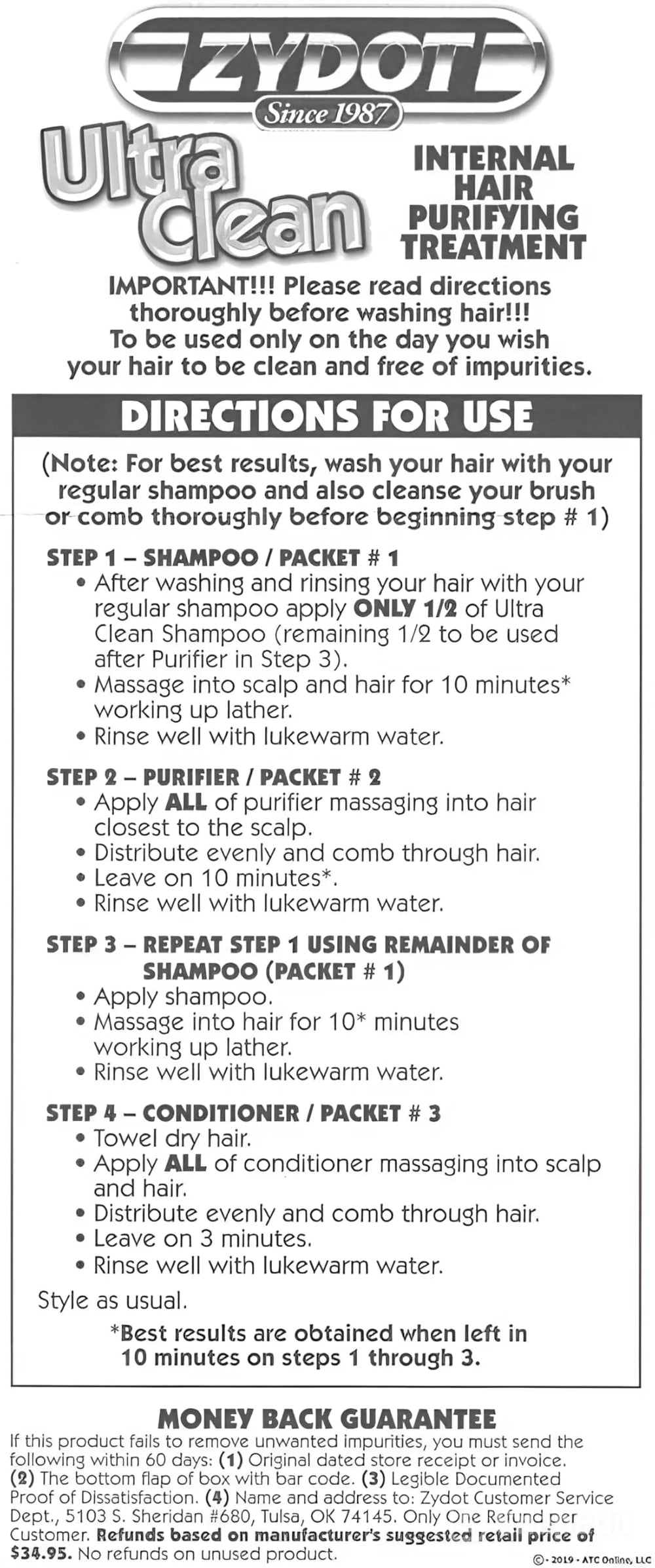 Zydot Ultra Clean Conditioner restores texture and manageability