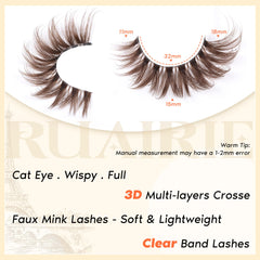Ruairie brown lashes CD-curly application demonstrates easy, lightweight band for quick eye enhancement.