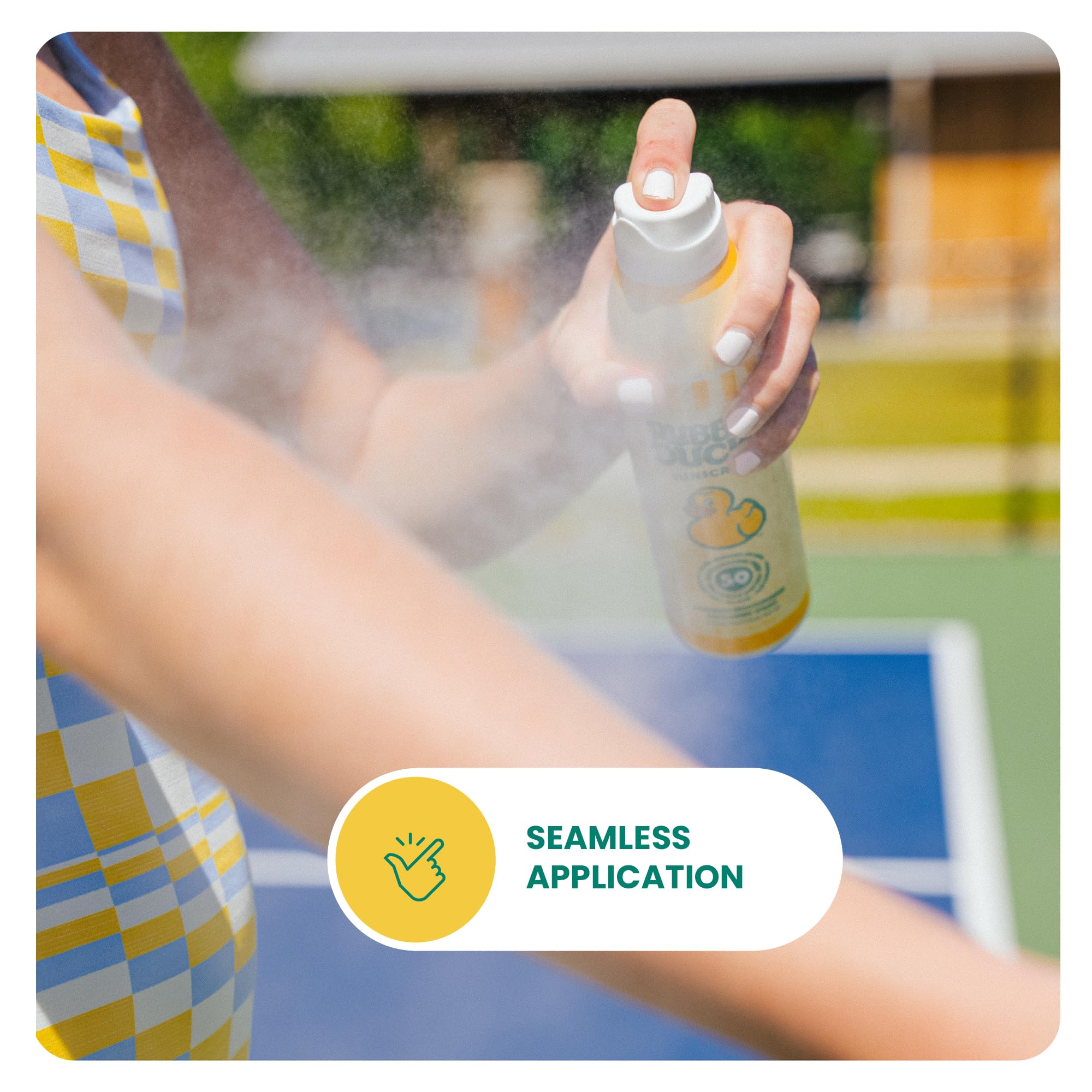 Rubber Ducky clear sunscreen on skin with no white residue