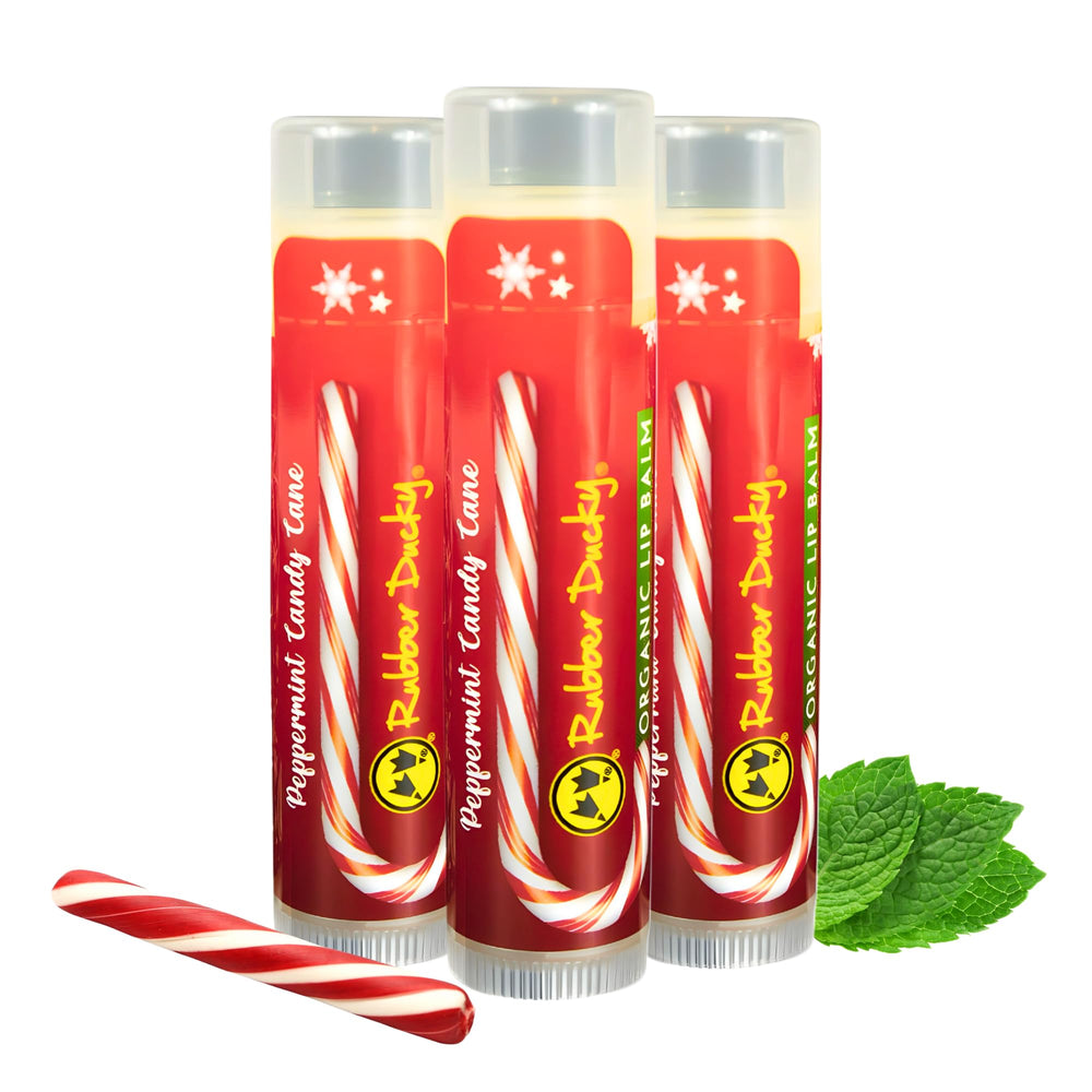Rubber Ducky front packaging showing three balm sticks and clear label benefit