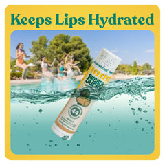 Rubber Ducky lip balm glides on clear with no white cast.
