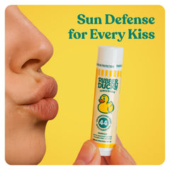 Rubber Ducky vanilla lip balm shows vanilla flavor and lip conditioning.