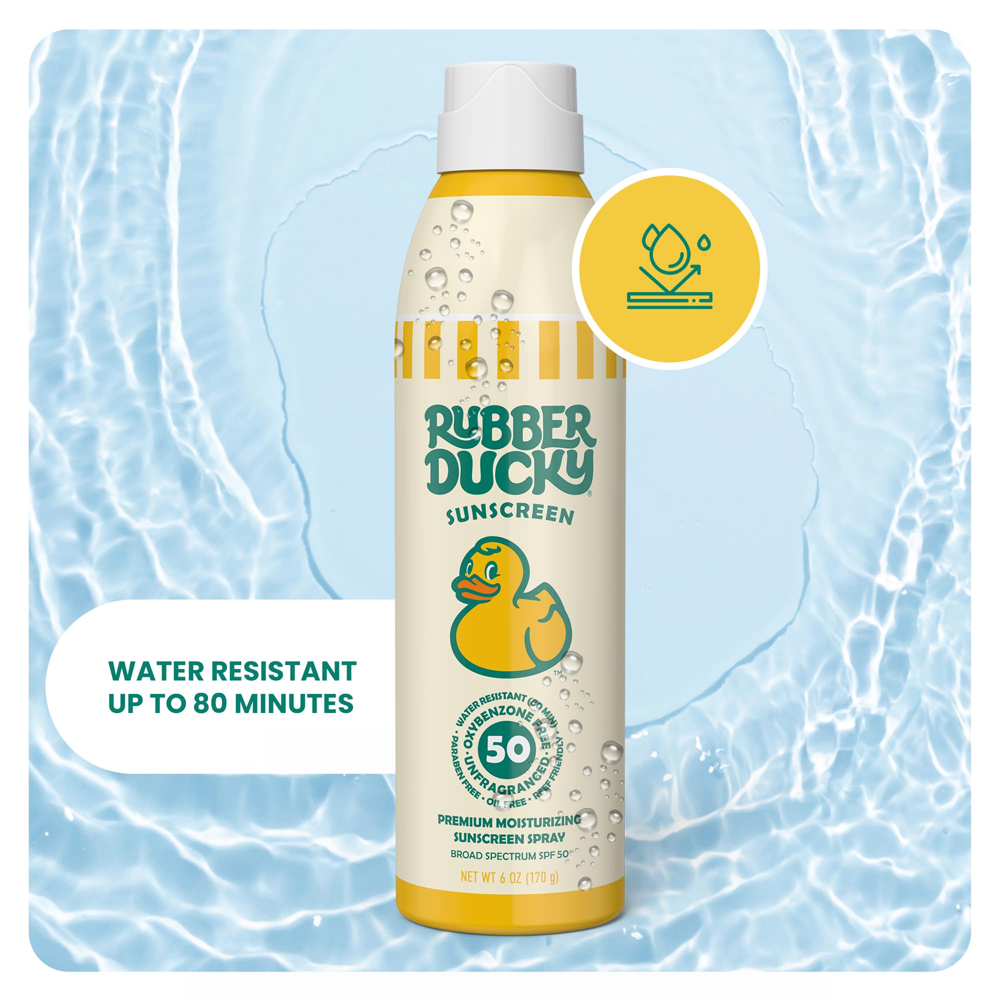 Rubber Ducky water-resistant sunscreen suitable for beach and pool