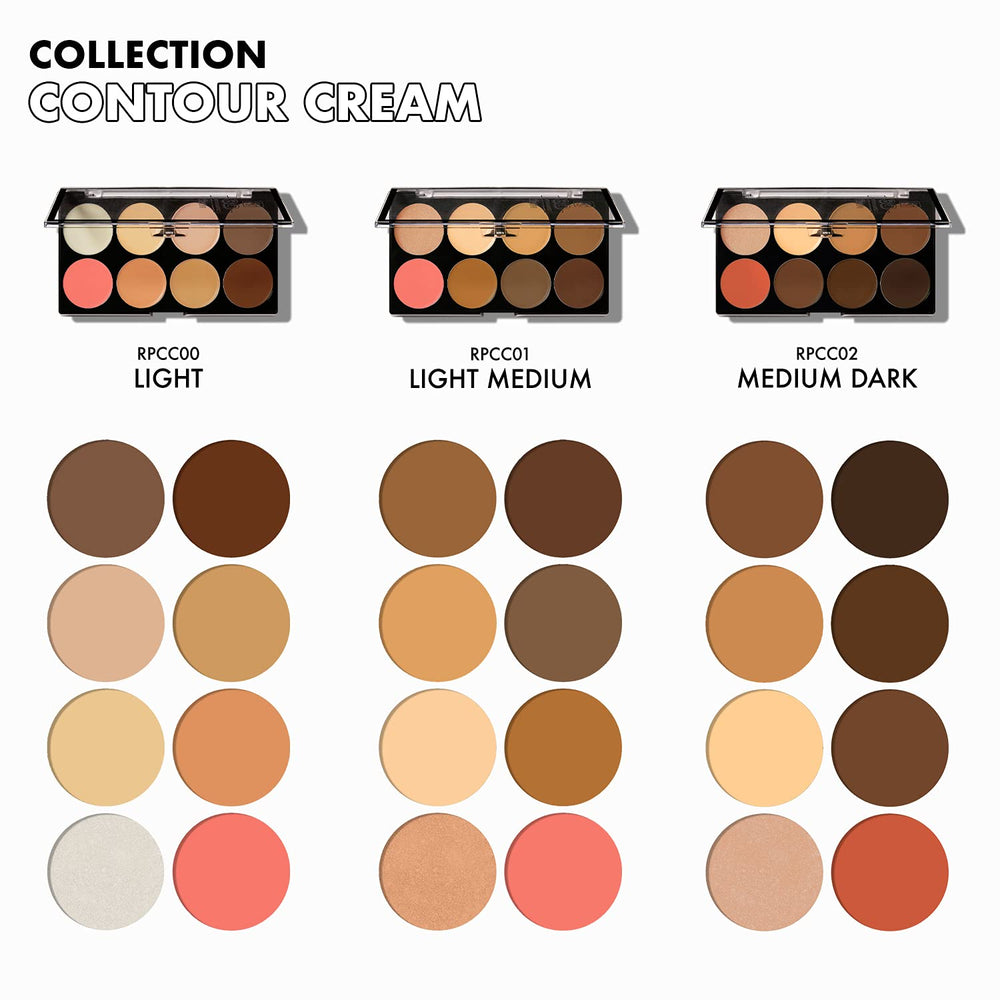 Ruby Kisses 3D Contour Artist Set swatches blending smoothly on skin for balance.