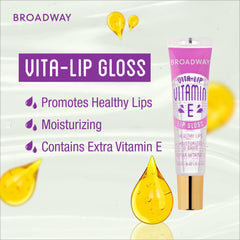 Packaging of Ruby Kisses Broadway Vita-Lip gloss in compact tube